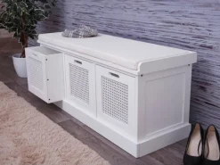 MCW Sitzbank J49 Aufbewahrungsboxen 47x110x40cm Polster Creme-