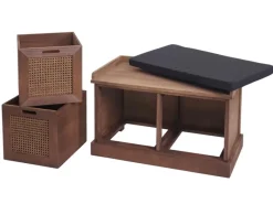 MCW Sitzbank J49 Aufbewahrungsboxen 47x75x40cm Polster Schwarz