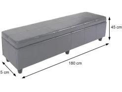 MCW Sitzbank mit Aufbewahrung Arezzo XXL Schwarz