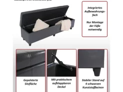 New MCW Sitzbank mit Aufbewahrung Arezzo XXL Creme