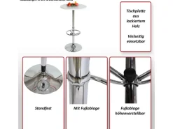Outlet MCW Stehtisch Bilbao Fußablage Schwarz