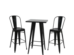 Sale MCW Stehtisch-Set A73 Metall 3-teilig Schwarz
