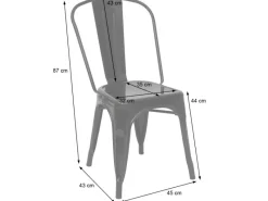 MCW Stuhl A73 Metall 4er-Set Rot