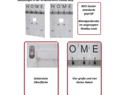 Sale MCW Wandgarderobe C89 Home Shabby-Look Shabby Braun