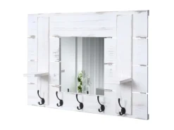 Discount MCW Wandgarderobe C89 mit Spiegel Shabby Weiß