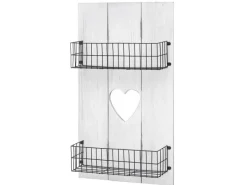 MCW Wandregal D42 Massivholz 70x40x10cm Weiß Shabby