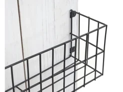 MCW Wandregal D42 Massivholz 70x40x10cm Weiß Shabby