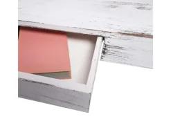 MCW Wandregal H37 Schublade 8x80x25cm Weiß Shabby Reinweiß