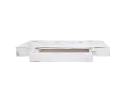 MCW Wandregal H37 Schublade 8x80x25cm Weiß Shabby Reinweiß