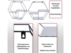 New MCW Wandregal K76 43x49x11cm Weiß