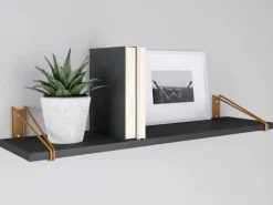 Outlet MDF-Wandregal Oldham 1,8 cm x 60 cm x 20 cm farben Walnuss