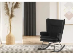 MeGusta Moderner Stuhl Schaukelstuhl Polsterstuhl Esszimmerstuhl mit Armlehne Anni