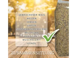 MeineHennen KÖRNER VITAL 30 Kg PREMIUM Hühnerfutter Wachtelfutter mit Muschelschalen Alleinfuttermittel