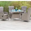 Clearance Merxx Riviera Set 9-tlg. Tisch Ø 120 cm Stahl Kunststoffgeflecht