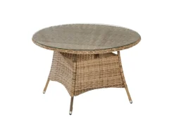 Clearance Merxx Riviera Set 9-tlg. Tisch Ø 120 cm Stahl Kunststoffgeflecht