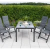 Online Merxx Taviano Set 5-tlg. 4 Klappsessel Gartentisch 150 x 90 cm Grau