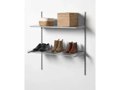 Metall-Drahtboden-Set 25,5 cm x 80,5 cm Weiß-Alu