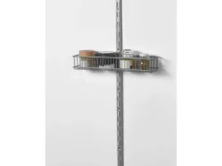 New Metall-Drahtkorb 2-reihig 13,5 cm x 43,5 cm Weiß-Alu Weiß Metallic