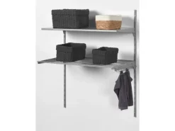 Outlet Metall-Hakenschiene 35 cm x 3,5 cm Weiß-Alu Weiß Metallic