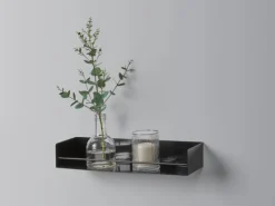 Clearance Metall-Regal Kenn 7 cm x 40 cm x 12 cm Schwarz matt