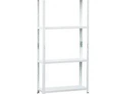 Outlet Metall-Steckregal MEDIUM Pulverbeschichtet 150 cm x 75 cm x 30 cm Weiß