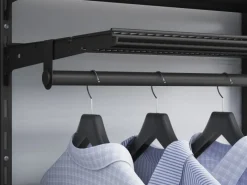 Metall-Wandschiene 1-reihig 200 cm Schwarz Schwarz Matt