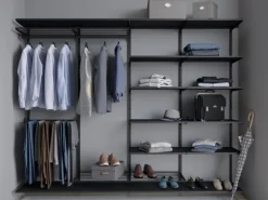 Clearance Metall-Wandschiene 1-reihig 100 cm Schwarz Schwarz Matt