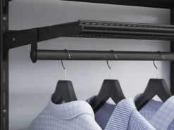 Sale Metall-Wandschiene 2-reihig 100 cm Schwarz Schwarz Matt