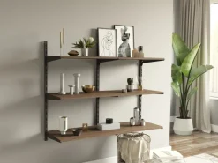 Sale Metall-Wandschiene 2-reihig 100 cm Schwarz Schwarz Matt