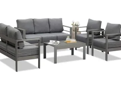 Online MeXo Gartenmöbel Set aus Aluminium Loungeset für 7 Personen Grau