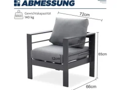 Online MeXo Gartensessel Outdoor 2 Sitzer Loungesessel Wetterfest Grau