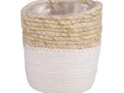 Mica Decorations Korb Rachel Rund Ø 14 cm x 14 cm Weiß