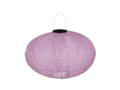 Mica Decorations Solar-LED-Laterne Oval Ø 40 cm x 27 cm Violett