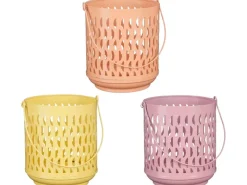 Outlet Mica Decorations Windlicht Hellrosa Violett Gelb Ø 15 cm Farbsortiert