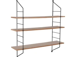 Mirrors & More Metall-Wandregal Ella mit Holz 60 cm x 62 cm x 14,5 cm