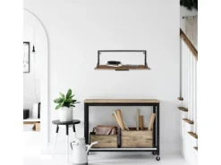 Mirrors & More Metall-Wandregal Becky mit LED-Stripe 10,5 W 30 x 90 x 30 cm