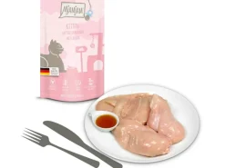Mjamjam Nassfutter Quetschie Katzen Saftiges Hühnchen mit Lachsöl 125 g