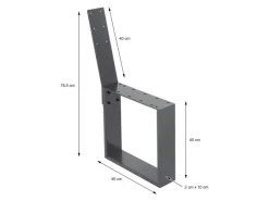 Outlet ML-Design 2 Stück Bankbeine aus Stahl Massiv 40x78,5cm mit Rückenlehne Anthrazit