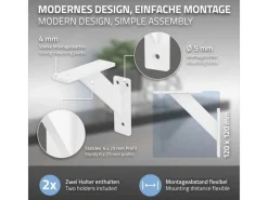 Outlet ML-Design 4 Stück Regalhalterung 120 x 120 mm Weiß Aluminium Schwebende