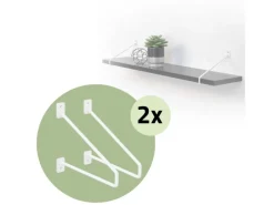 Online ML-Design 4 Stück Regalhalterung 220 mm aus Stahl Haarnadel Schwebe Hairpin Weiß