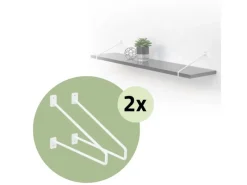 Best ML-Design 4 Stück Regalhalterung 265 mm aus Stahl Haarnadel Schwebe Weiß