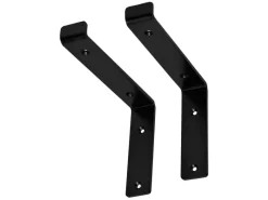 Discount ML-Design 2 Stück Regalhalterung 25x4x14,5 cm Metall 10 Zoll L-Form Schwarz