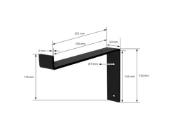 Discount ML-Design 2 Stück Regalhalterung 25x4x14,5 cm Metall 10 Zoll L-Form Schwarz