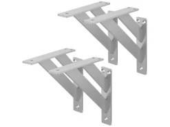 Online ML-Design 4 Stück Regalhalterung 18 x 18 cm Silber Aluminium Schwebende