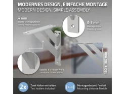 Online ML-Design 4 Stück Regalhalterung 18 x 18 cm Silber Aluminium Schwebende