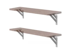 Online ML-Design 4 Stück Regalhalterung 18 x 18 cm Silber Aluminium Schwebende