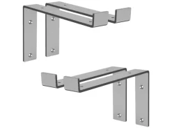 ML-Design 4 Stück Regalhalterung 25x4x14,5 cm Grau aus Metall 10 Zoll L-Form