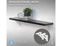 ML-Design 4 Stück Regalhalterung 12 x 12 cm Weiß Aluminium Schwebende