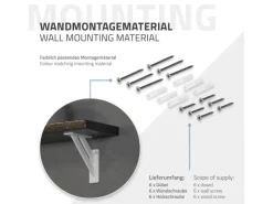 ML-Design 4 Stück Regalhalterung 12 x 12 cm Weiß Aluminium Schwebende