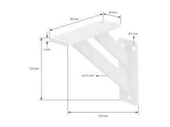 ML-Design 4 Stück Regalhalterung 12 x 12 cm Weiß Aluminium Schwebende